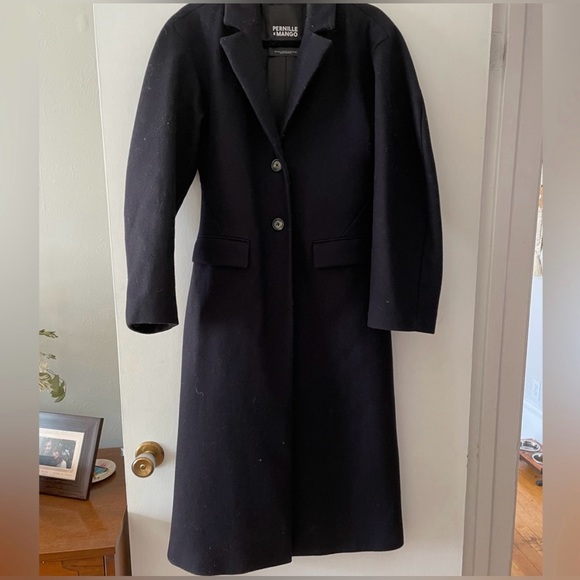 Mango x Pernille Navy Wool Coat, Small - Picture 3 of 5